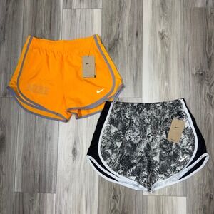 NWT Nike Women's S Running Shorts Dri Fit Athletic Shorts 2 Pair Black Orange